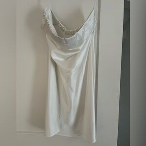 Altar’d State Elegant White Satin Slip Dress
